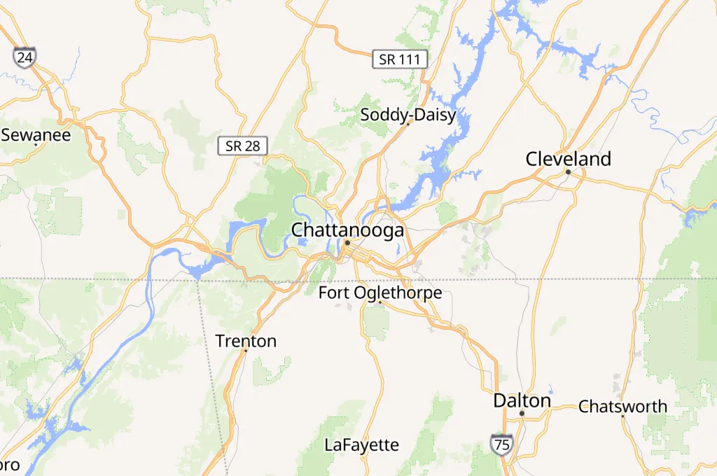 Chattanooga Area Map Chattanooga Area Map