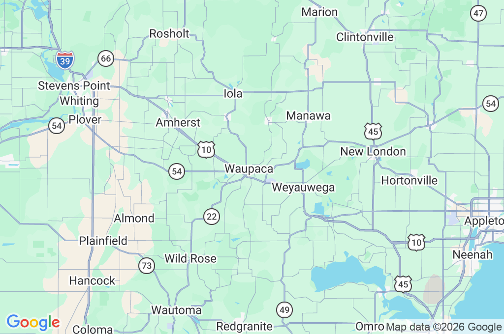 Waupaca Area Map