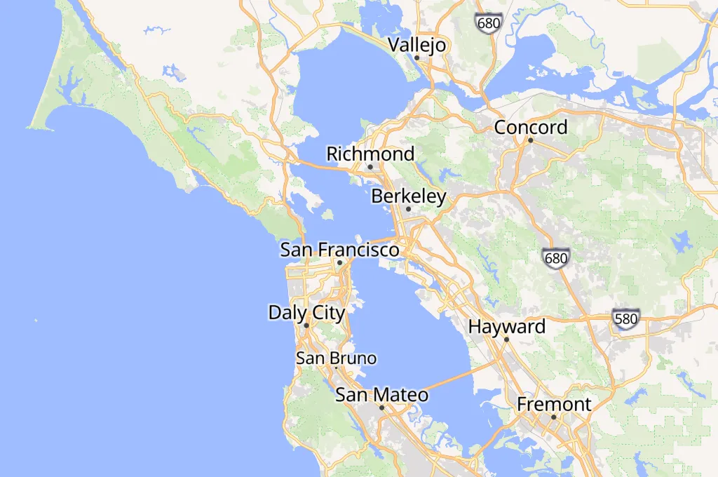 Treasure Island Area Map