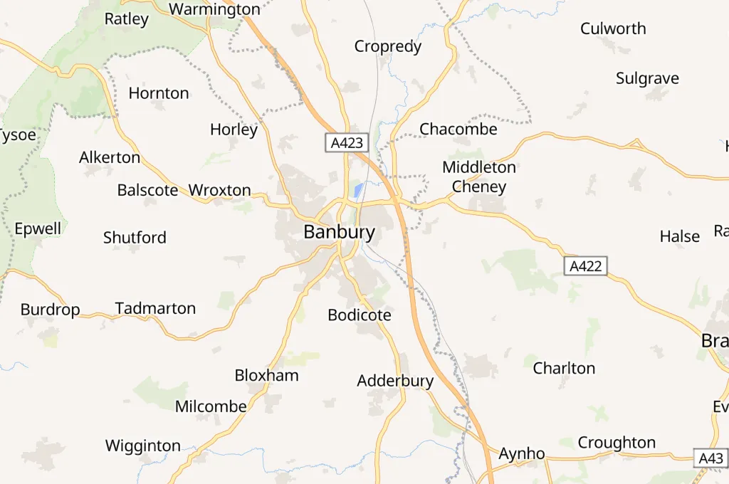 Banbury Railway Station Area Map