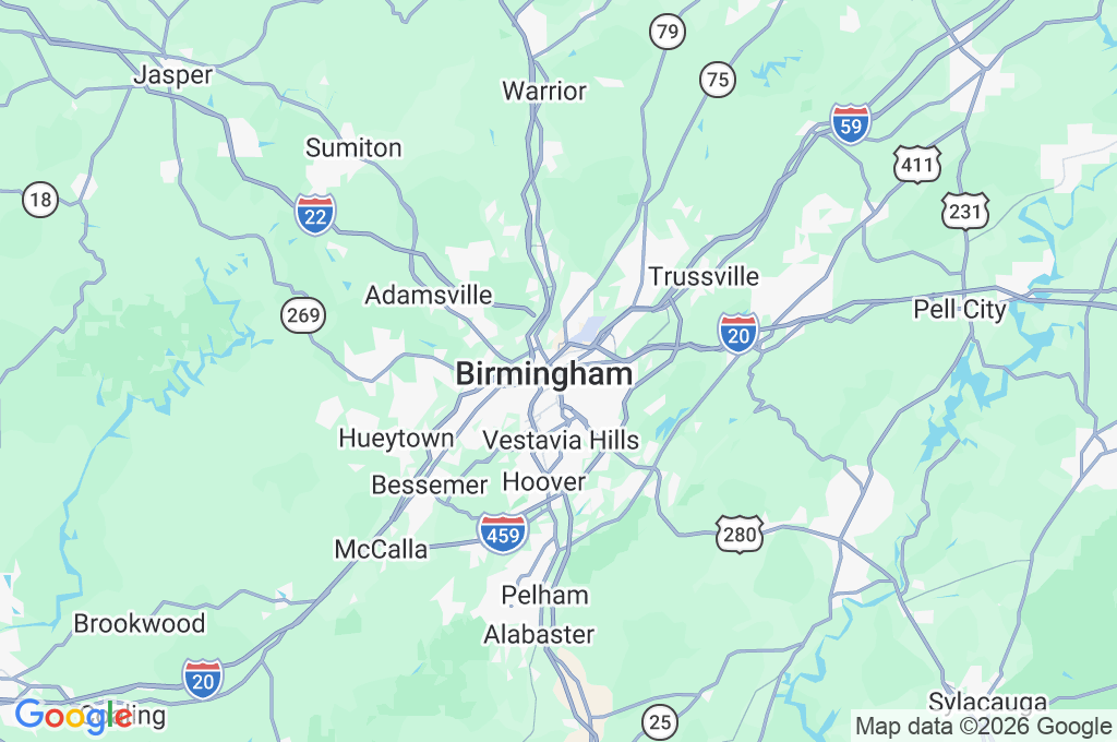 Birmingham Area Map Birmingham Area Map