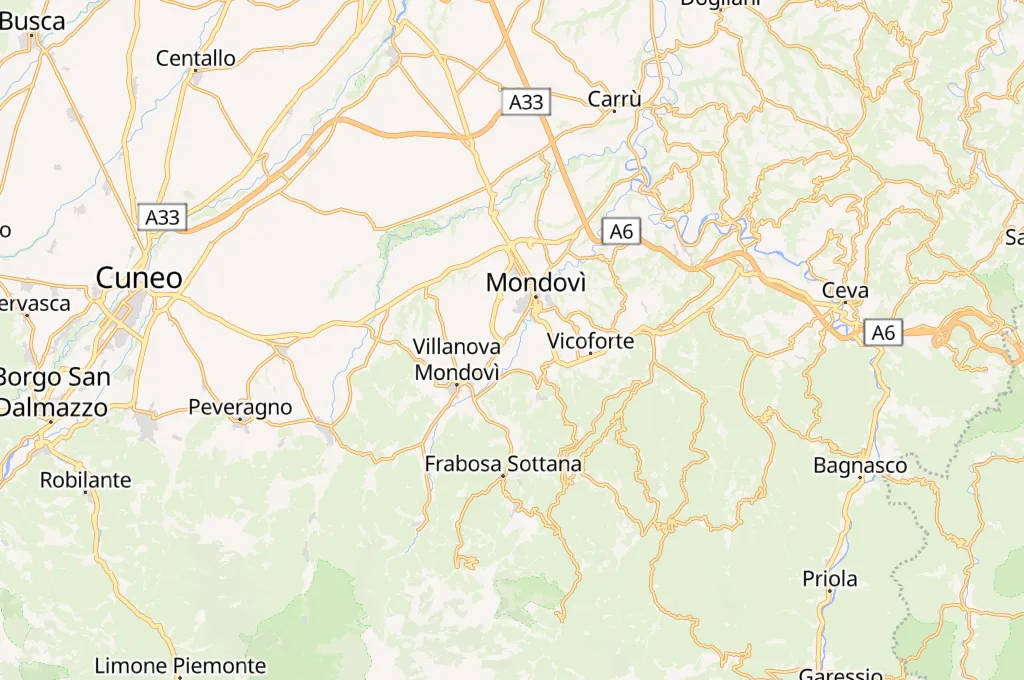 Mondovì Area Map Mondovì Area Map