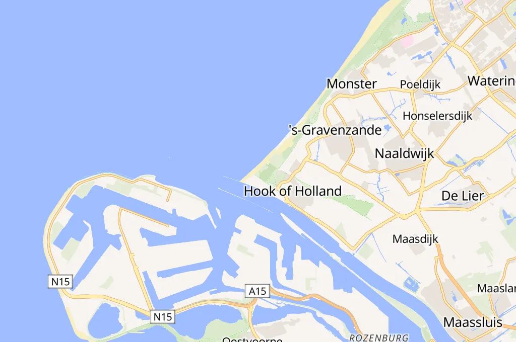 Zeekant, Hoek van Holland Area Map