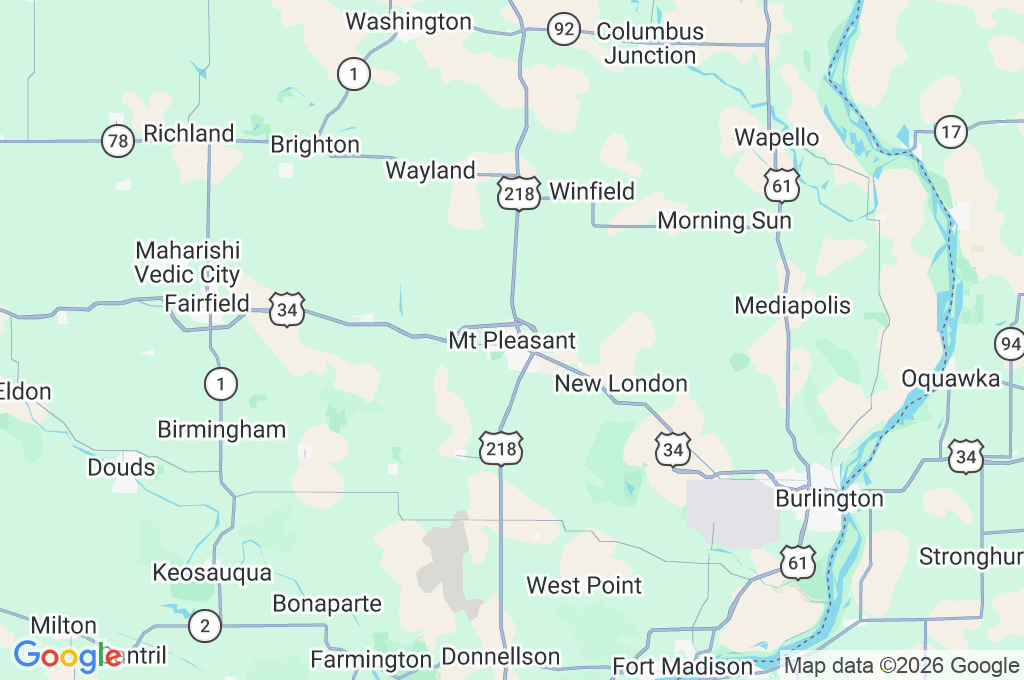 Mount Pleasant Area Map Mount Pleasant Area Map