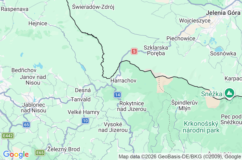 Harrachov Area Map Harrachov Area Map