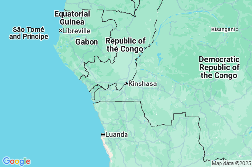 Map of Democratic Republic of the Congo