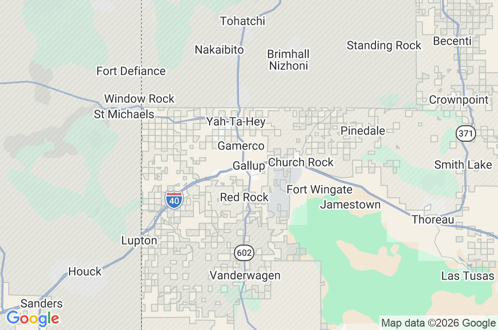Gallup Area Map Gallup Area Map
