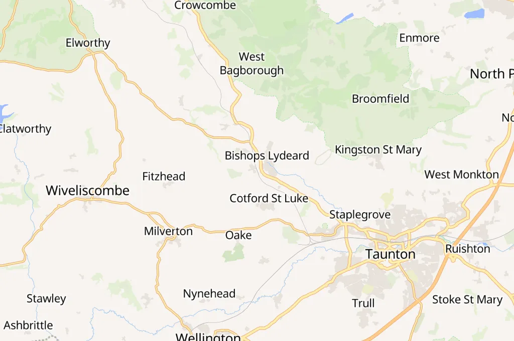 Bishops Lydeard Area Map