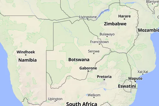 Map of Botswana
