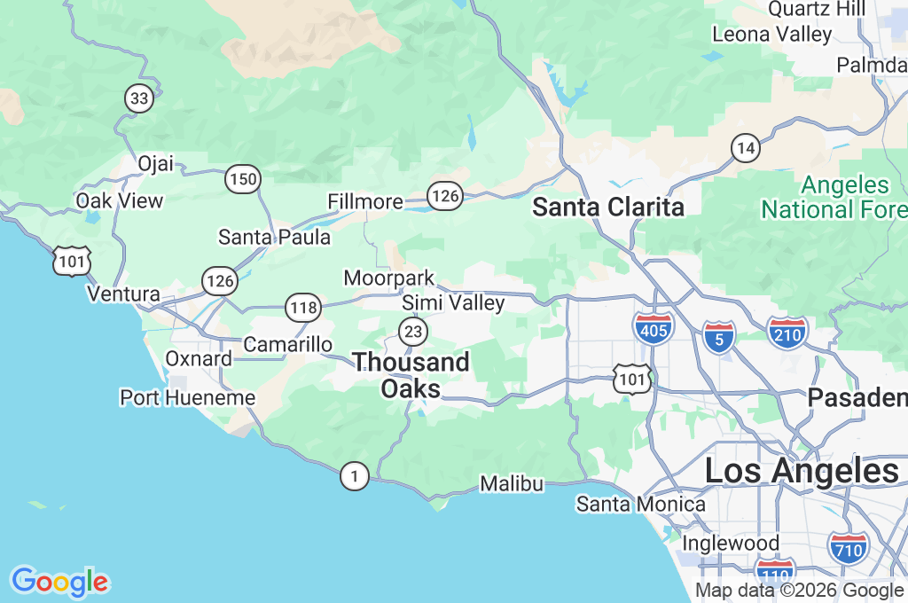 Simi Valley Area Map