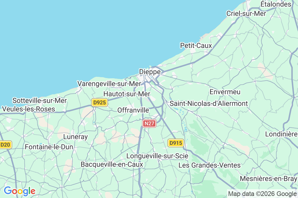 Aérodrome de Dieppe-Saint Aubin Area Map