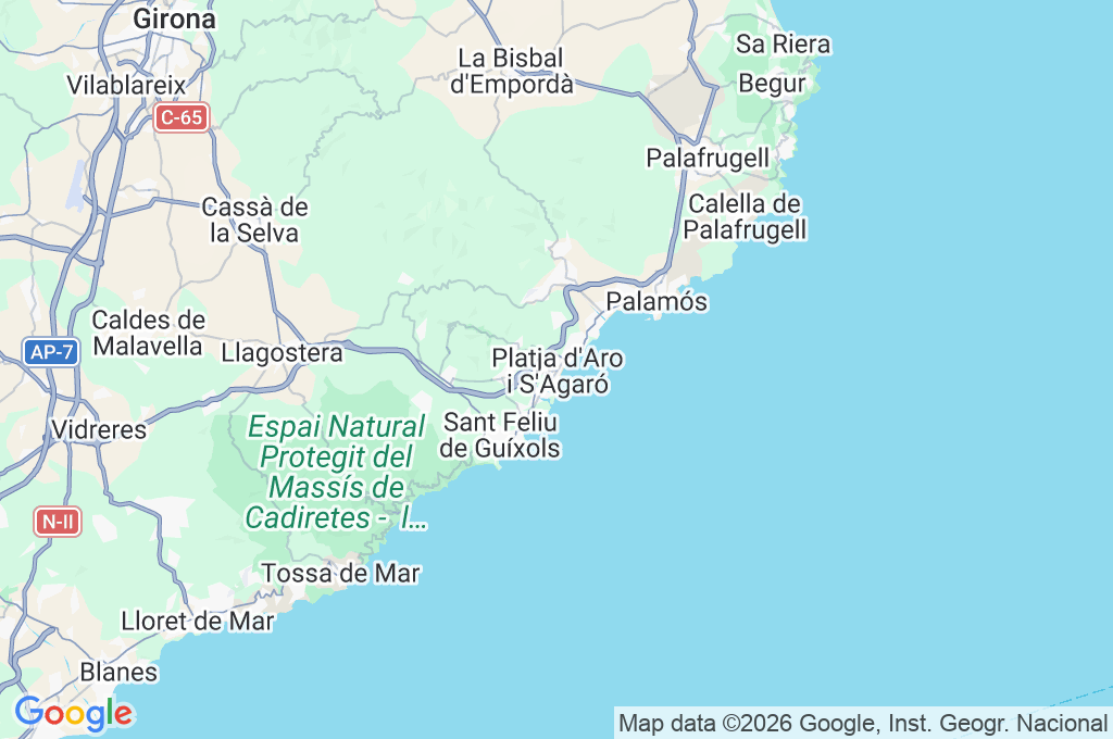 Platja d'Aro Area Map