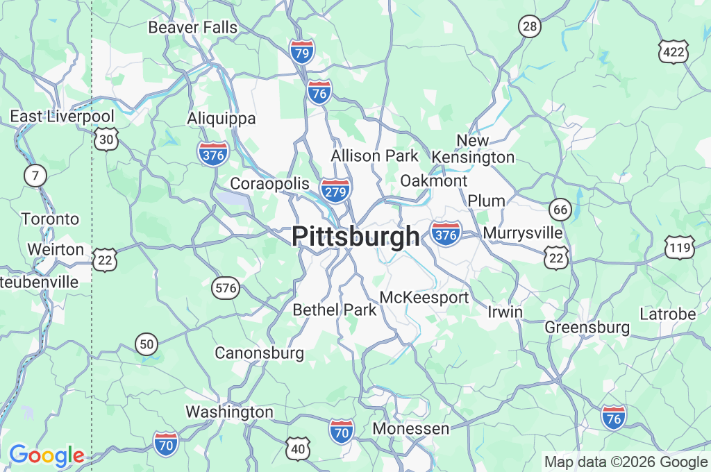 Southwestern Pennsylvania Area Map Southwestern Pennsylvania Area Map