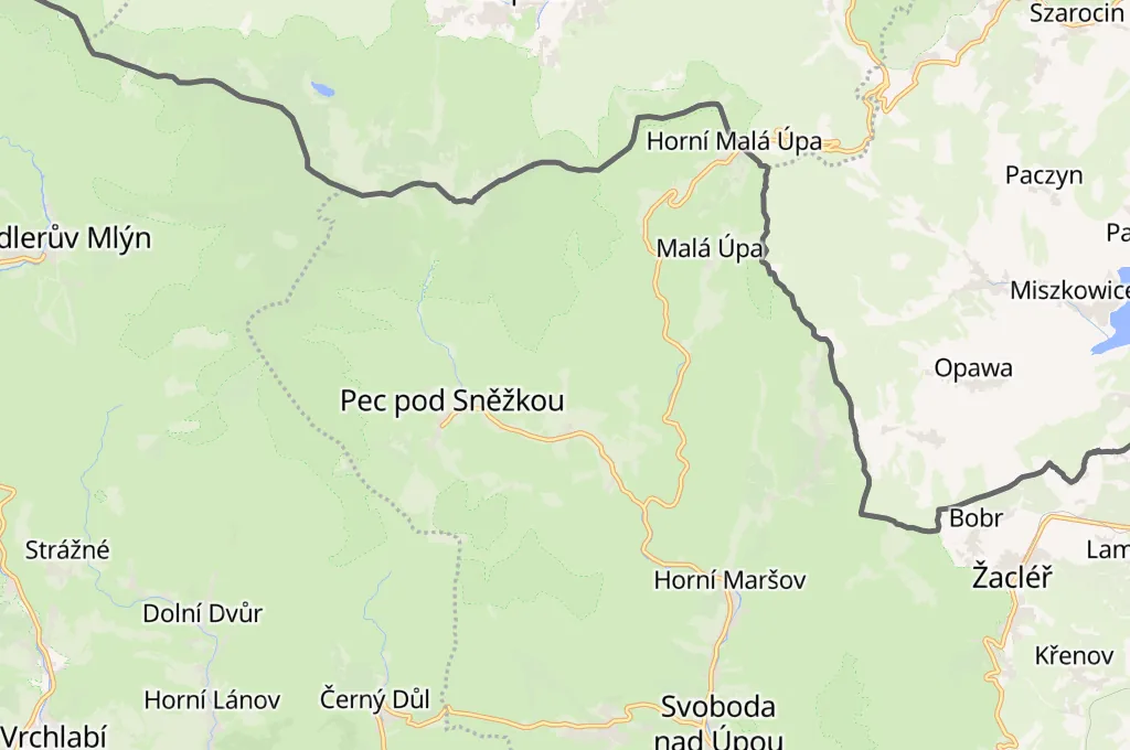 Velká Úpa Area Map Velká Úpa Area Map