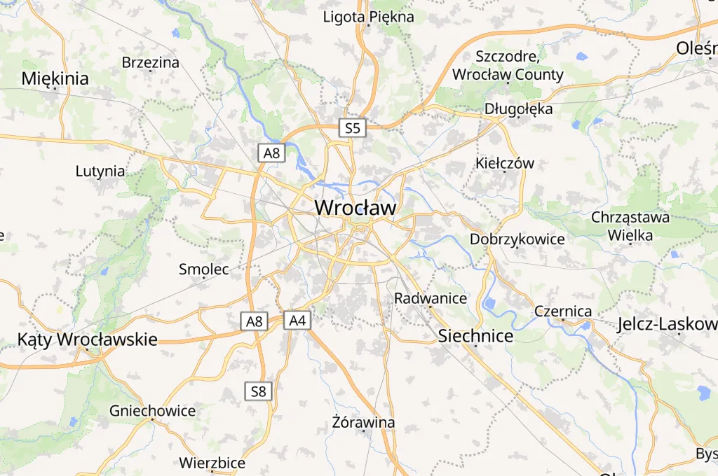 Wrocław Area Map Wrocław Area Map