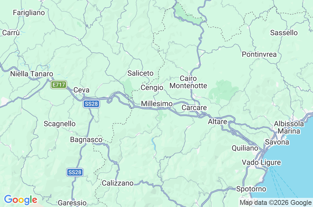 Millesimo Area Map