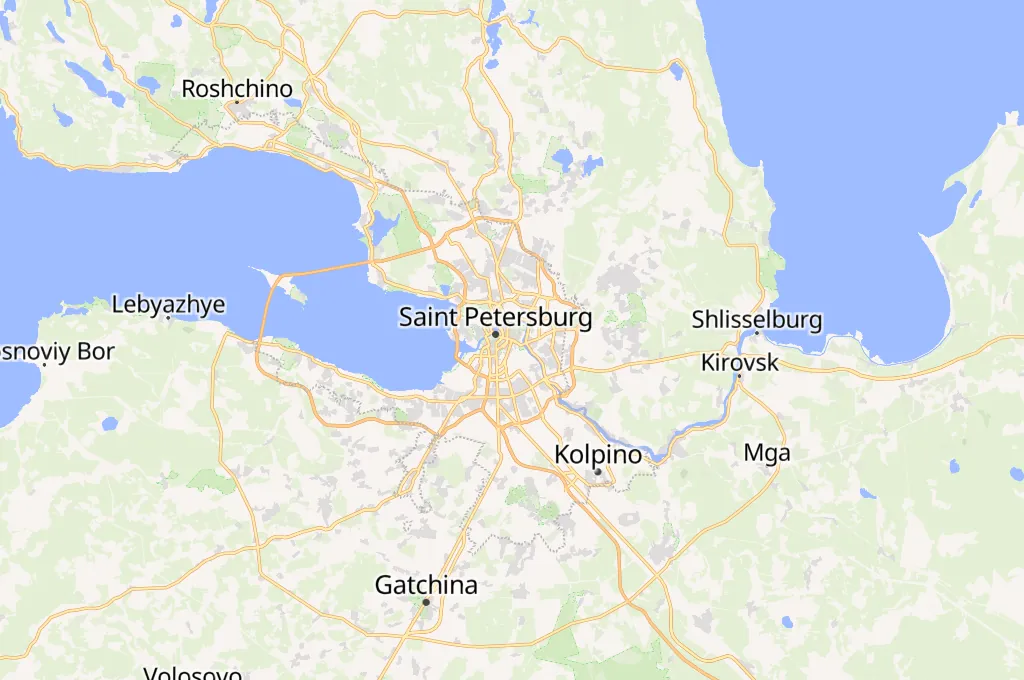 Saint Petersburg Area Map Saint Petersburg Area Map