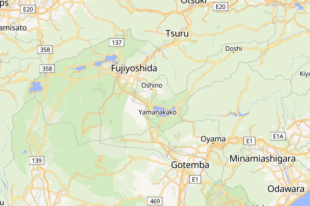 Hotel Mount Fuji Area Map Hotel Mount Fuji Area Map