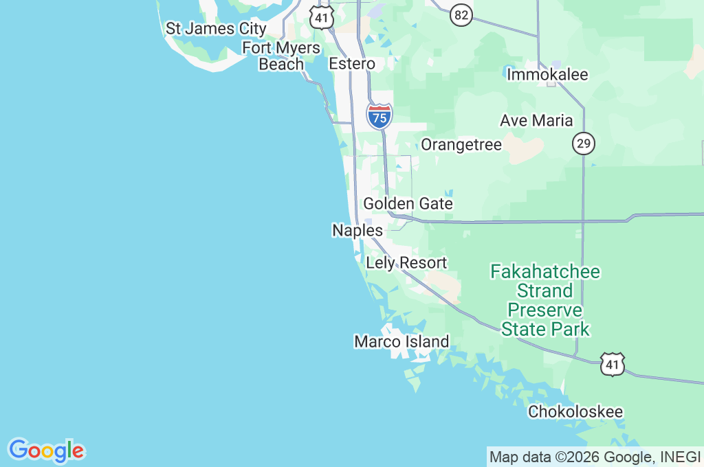 Naples Beach Area Map