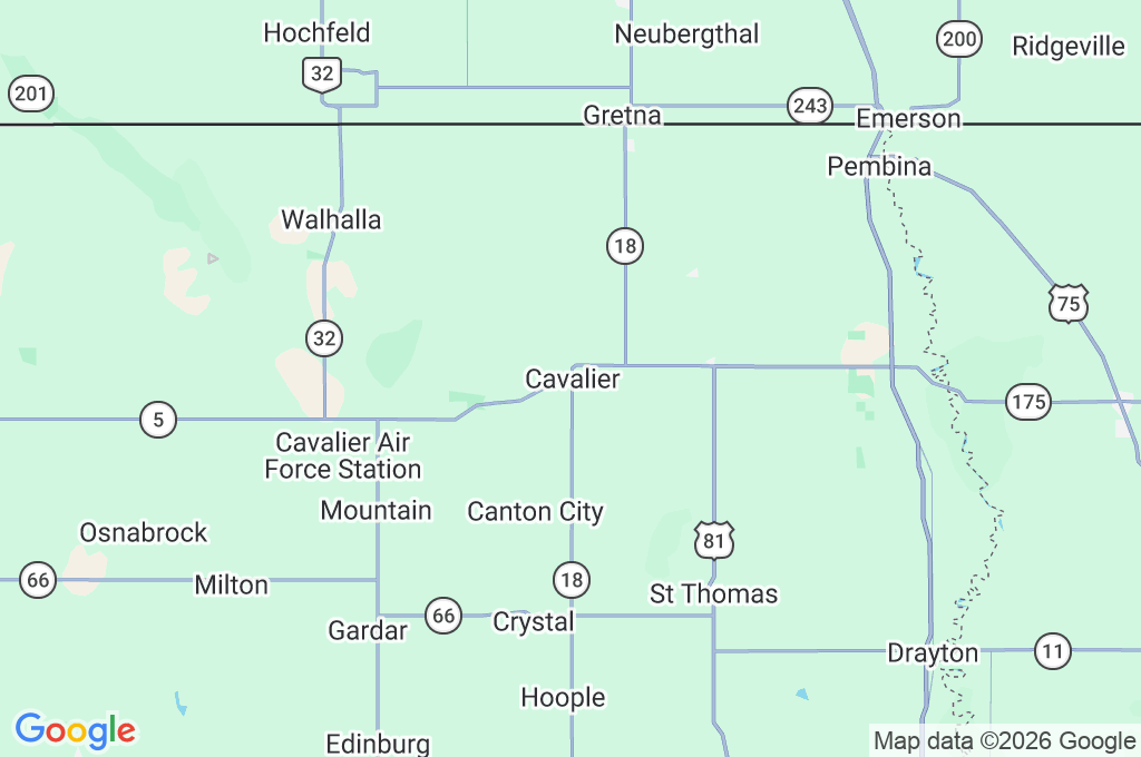 Cavalier Area Map Cavalier Area Map