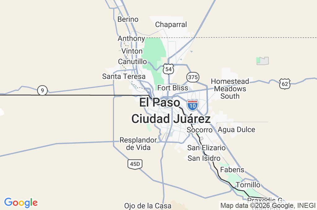 Lerdo - Stanton International Bridge Area Map Lerdo - Stanton International Bridge Area Map