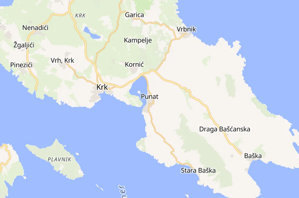 Punat Area Map