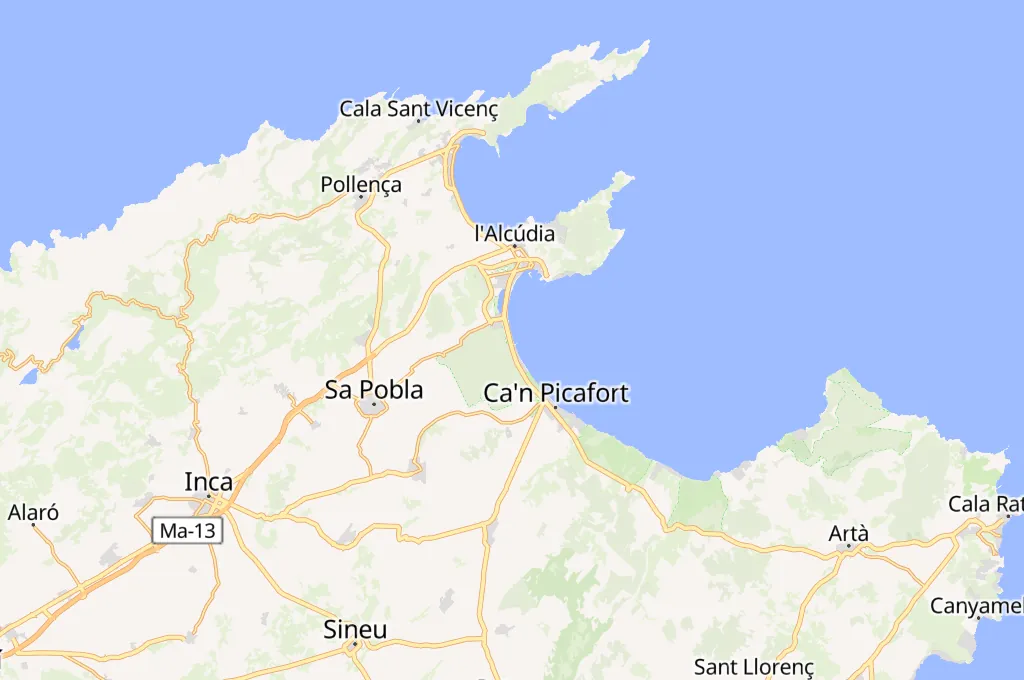 Playa de Muro Area Map Playa de Muro Area Map