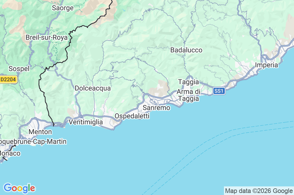 Sanremo Area Map