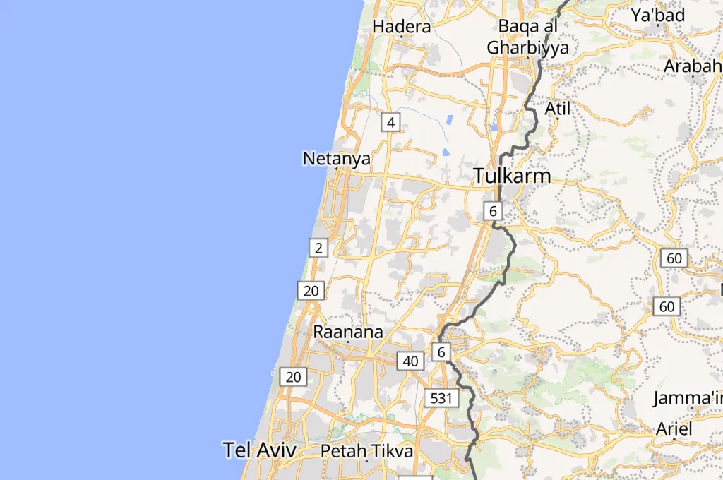 Even Yehuda Area Map Even Yehuda Area Map