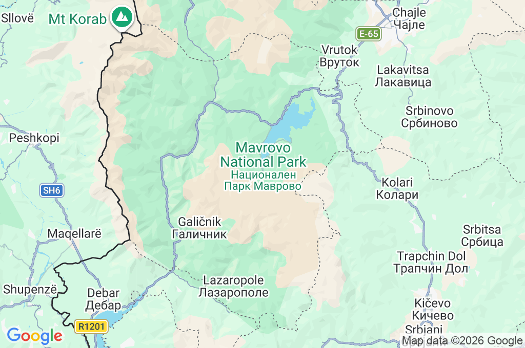 Mavrovo Area Map