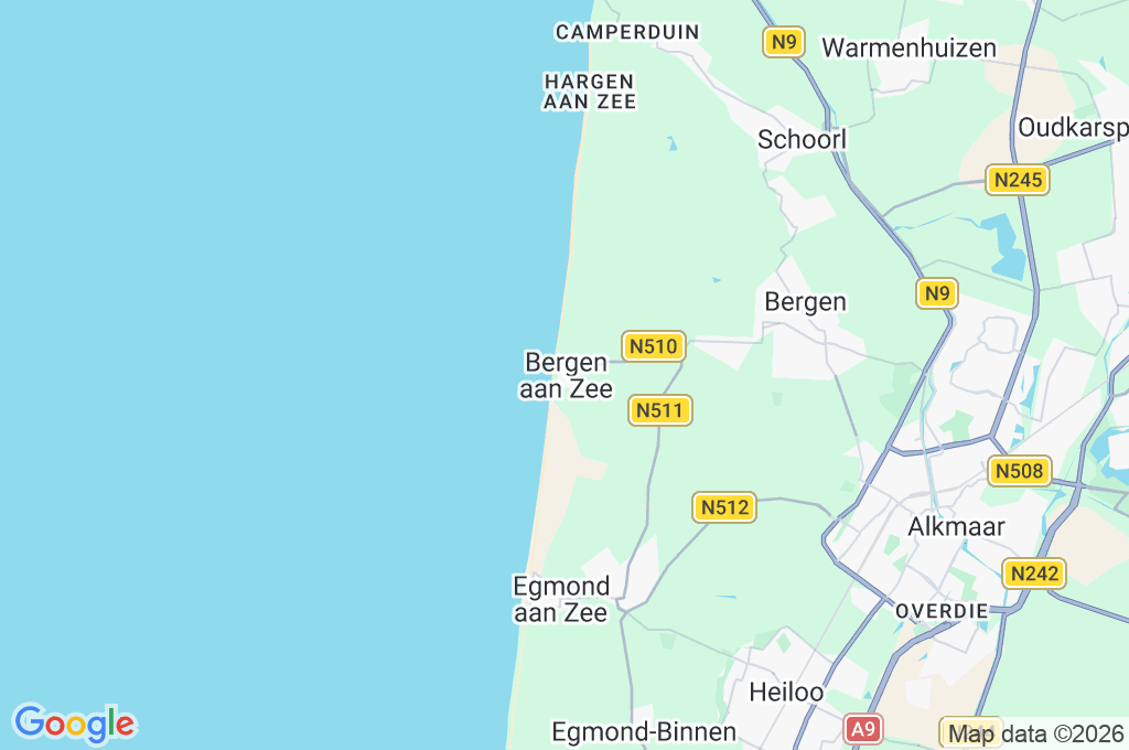 Bergen aan Zee Area Map Bergen aan Zee Area Map