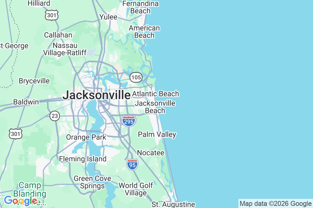 Jacksonville Beach Pier Area Map