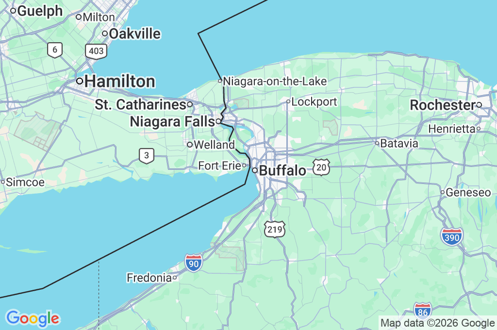 Peace Bridge Area Map
