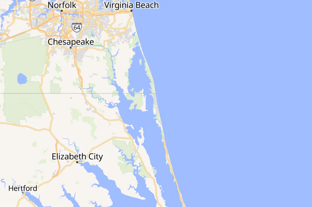 Carova Beach Area Map