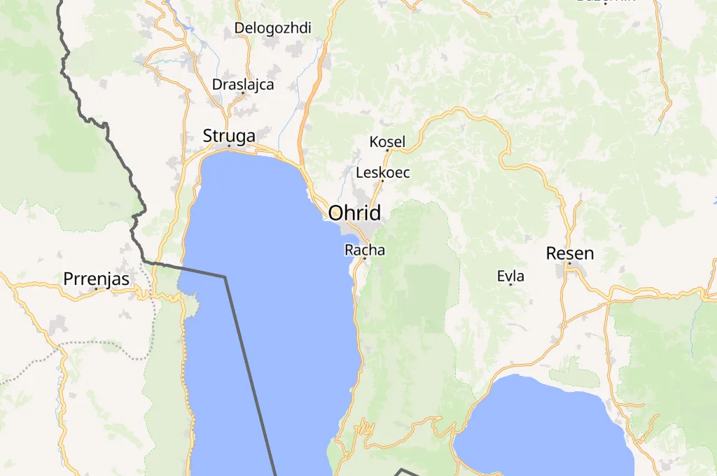 Ohrid Area Map Ohrid Area Map