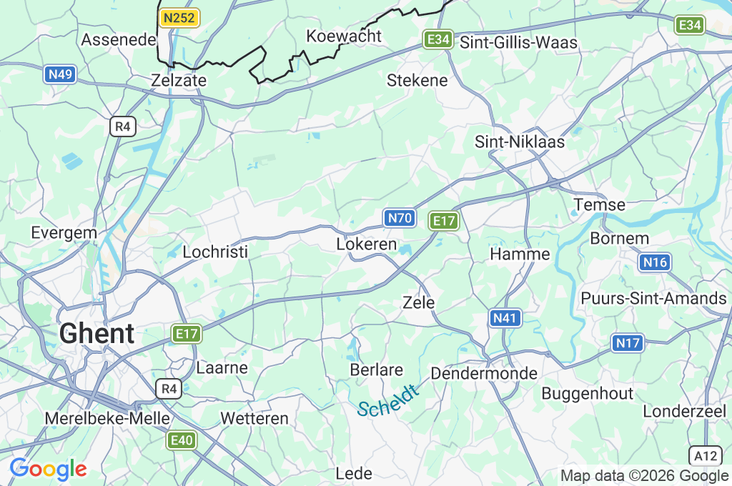 Lokeren Area Map Lokeren Area Map