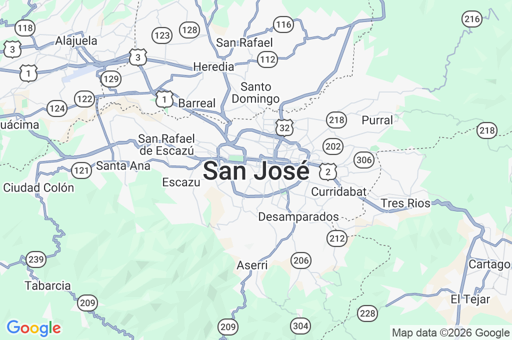 San José Area Map