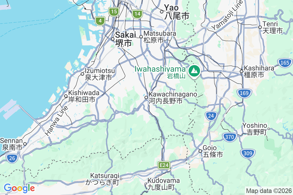 Kawachinagano City Hall Area Map