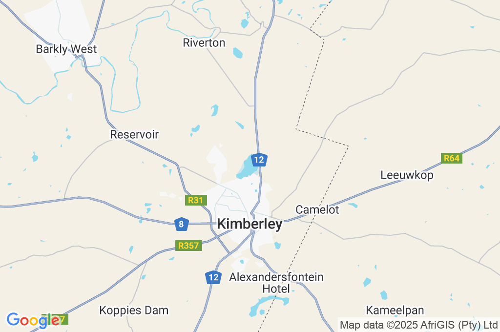 Kamfers Dam Area Map