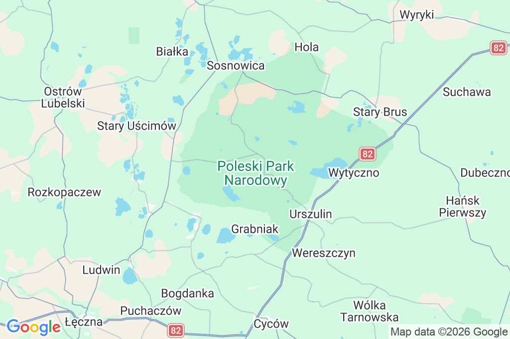 Polesie National Park Area Map
