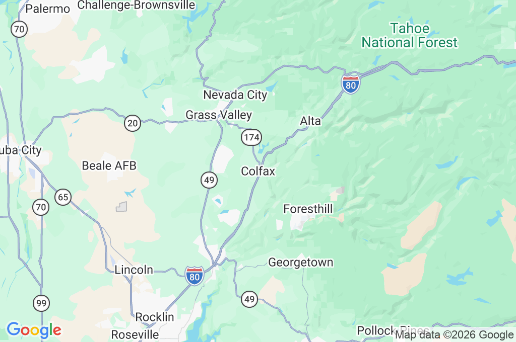 Colfax Area Map Colfax Area Map
