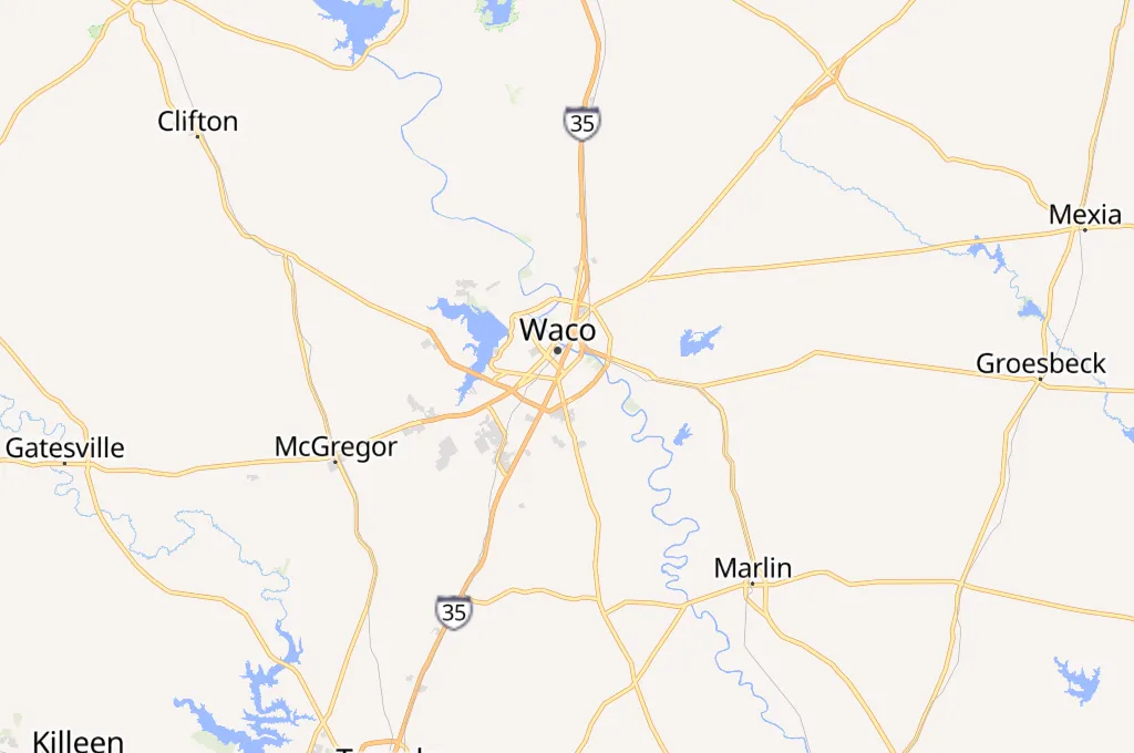 Waco Area Map
