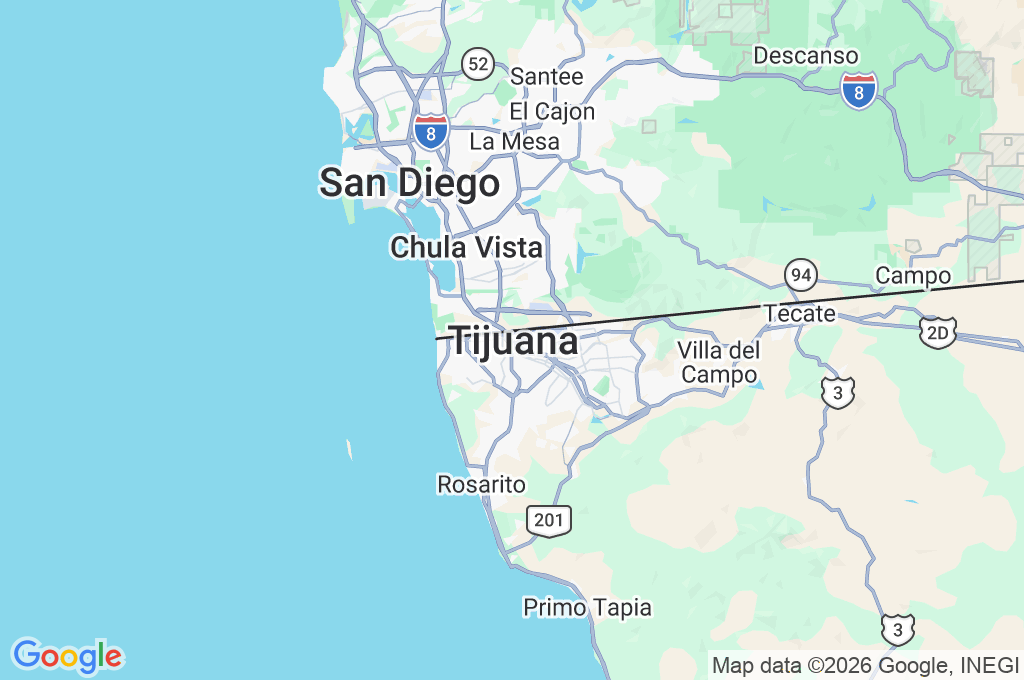 Tijuana Area Map Tijuana Area Map