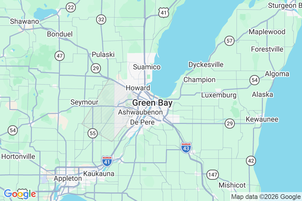 Green Bay Area Map