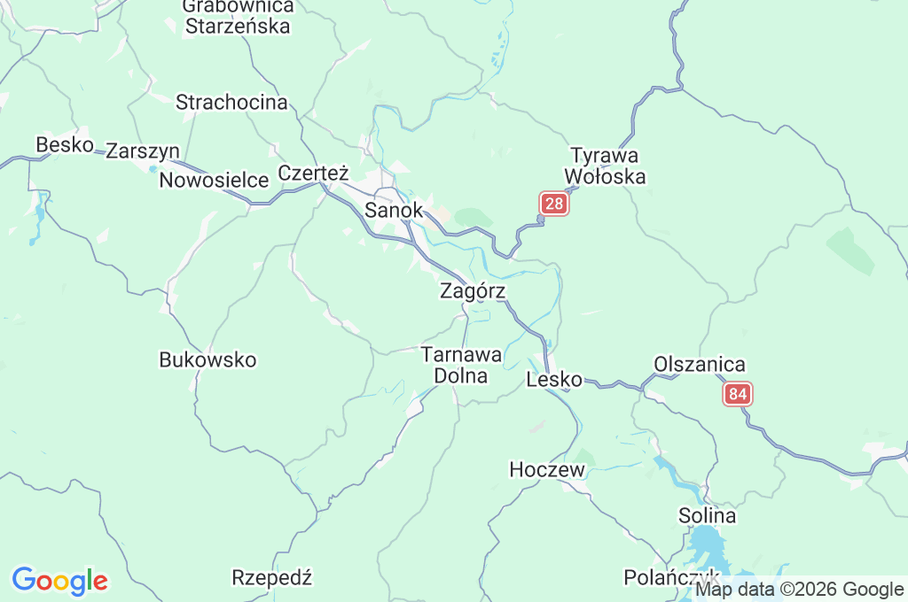 Zagórz Area Map Zagórz Area Map