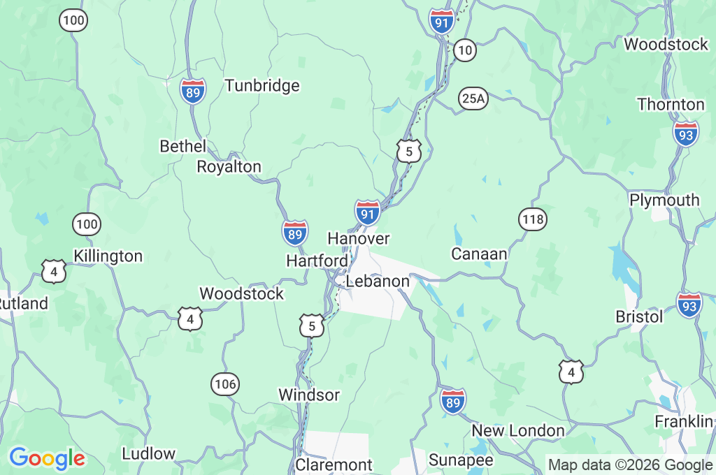 Hanover Inn Dartmouth Area Map