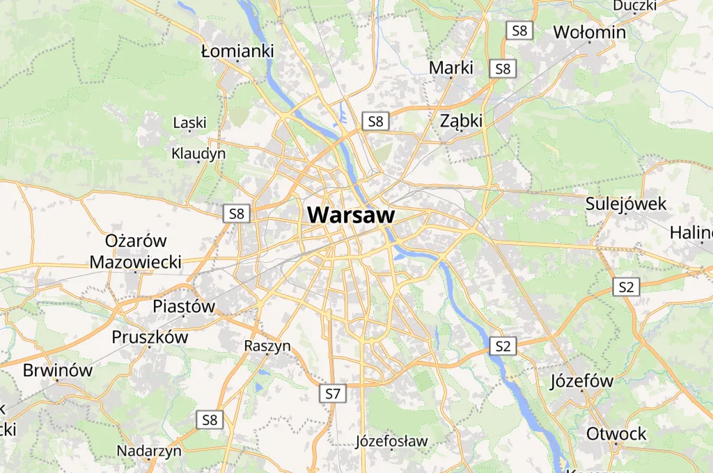 Warsaw Area Map