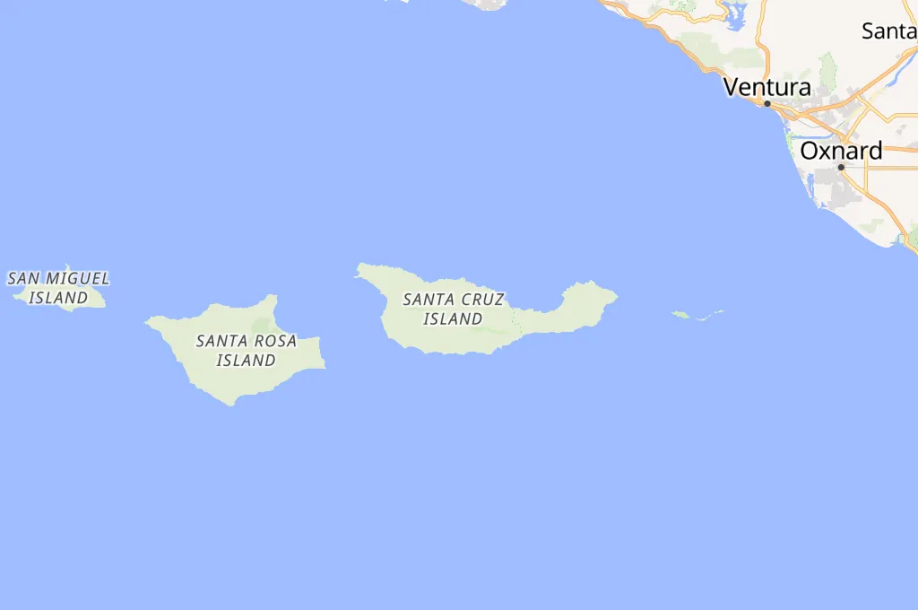Santa Cruz Island Area Map Santa Cruz Island Area Map