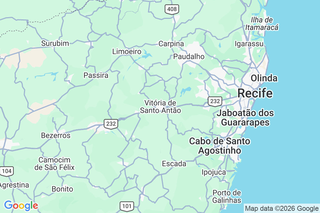 Vitória de Santo Antão Area Map