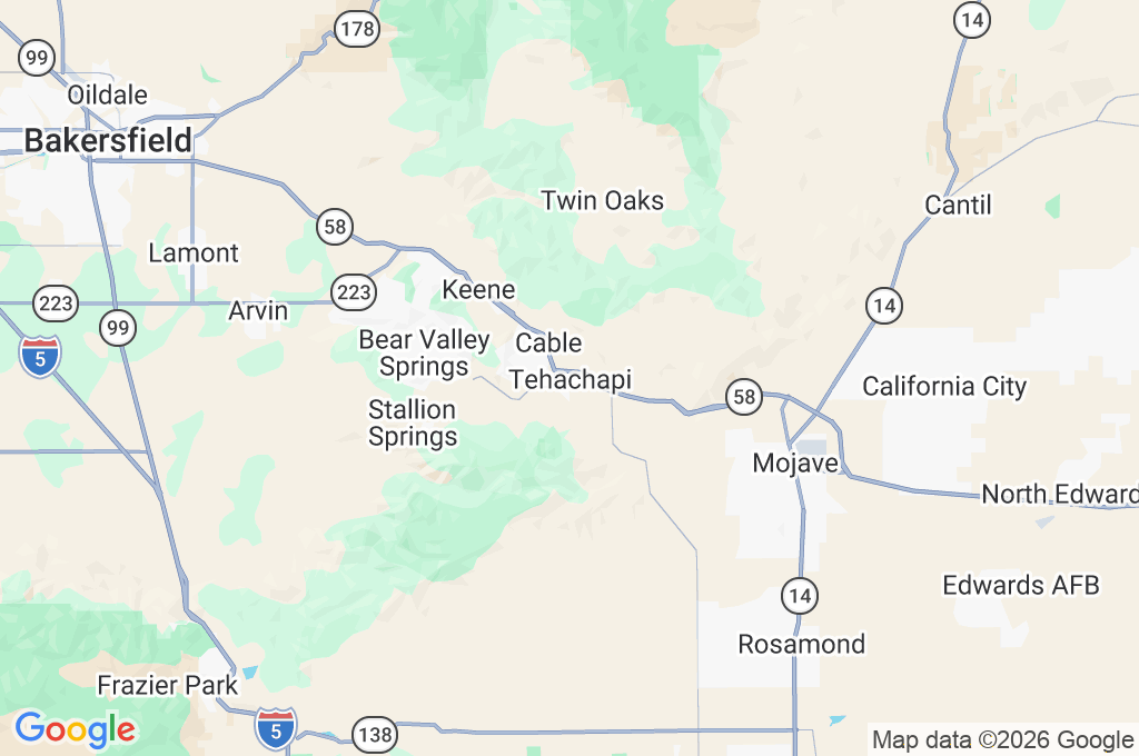 Tehachapi Depot Museum Area Map